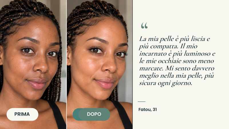 Testimonianza prima/dopo — Masque Bio Collagène
